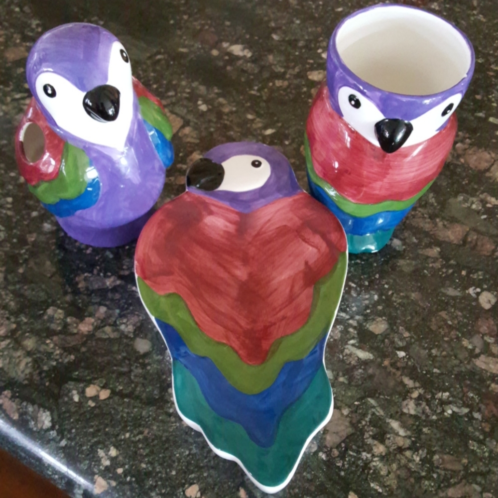 Bathroom set, toothbrush holder, cup, soap dish